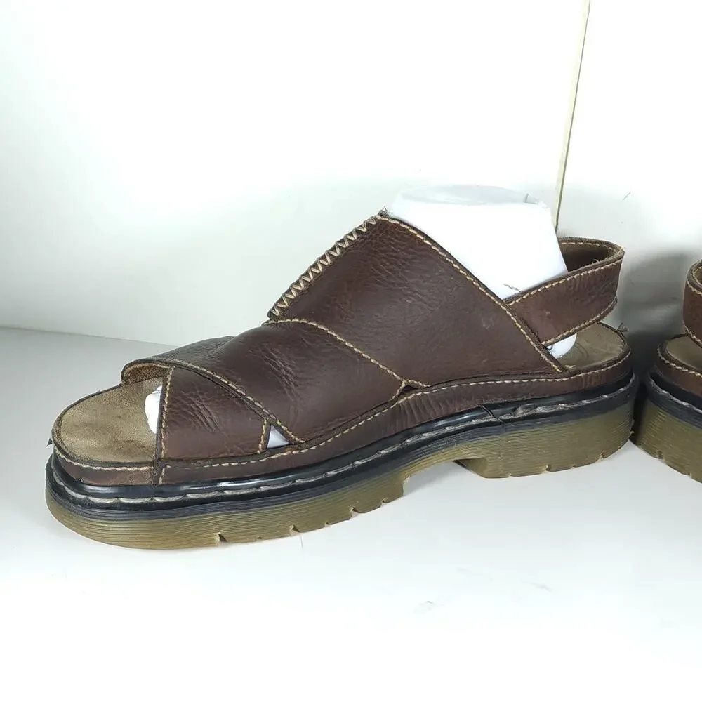 Dr. Martens Vtg Y2K Men's US 12 Brown Leather Strappy Fisherman Sandals England